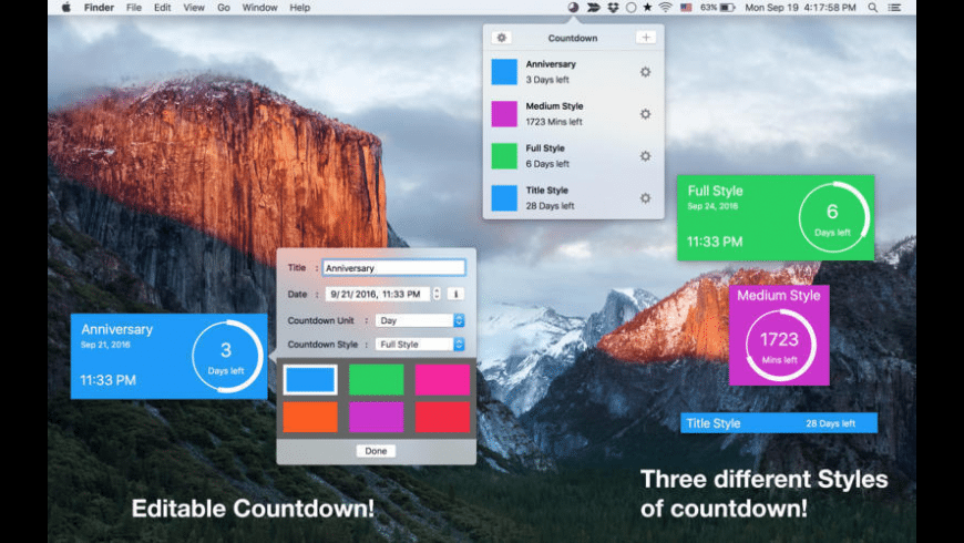 Free countdown timer app for mac
